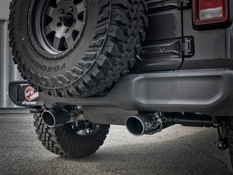 aFe Rebel Series 2.5in 409 SS Cat-Back Exhaust w/ Black Tips 18-19 Jeep Wrangler (JL) V6 3.6L Precision R