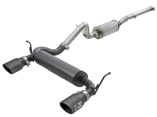 aFe Rebel Series 2.5in 409 SS Cat-Back Exhaust w/ Black Tips 2007+ Jeep Wrangler (JK) V6 3.6L/3.8L Precision R