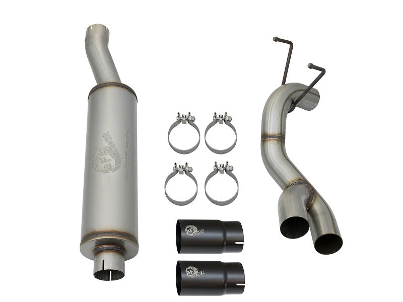 aFe Rebel Series 3-1/2in 409 SS Cat-Back Exhaust System w/Black Tip RAM 2500/3500 14-17 V8 6.4L Precision R