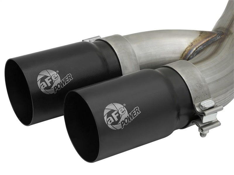 aFe Rebel Series 3-1/2in 409 SS Cat-Back Exhaust System w/Black Tip RAM 2500/3500 14-17 V8 6.4L Precision R