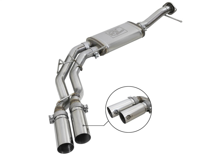 aFe Rebel Series 3in. to 2.5in. 409 SS C/B Exhaust 11-14 Ford F-150 V6-3.5L (tt) - Polished Tip Precision R