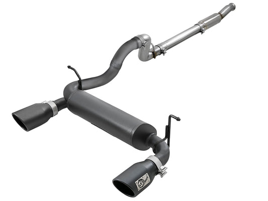 aFe Rebel Series 409 Stainless Steel Cat-Back Exhaust 18-21 Jeep Wrangler JL 2.0L (t) - Black Tip Precision R