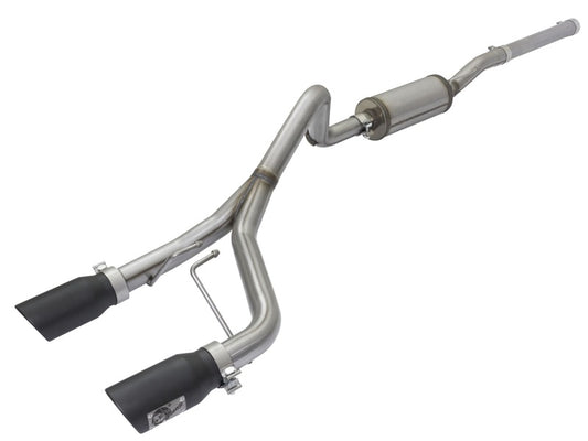 aFe Rebel Series CB 2.5in Dual Center Exit SS Exhaust w/ Black Tips 07-15 Jeep Wrangler 3.6L/3.8L V6 Precision R