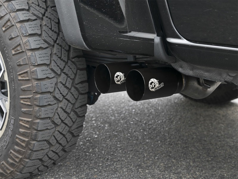 aFe Rebel Series CB 3in Middle Side Exit SS Exht w/ Black Tips 15-17 Chevy Colorado / GMC Canyon Precision R