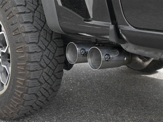 aFe Rebel Series CB 3in Middle Side Exit SS Exht w/Polish Tips 15-17 Chevy Colorado / GMC Canyon Precision R