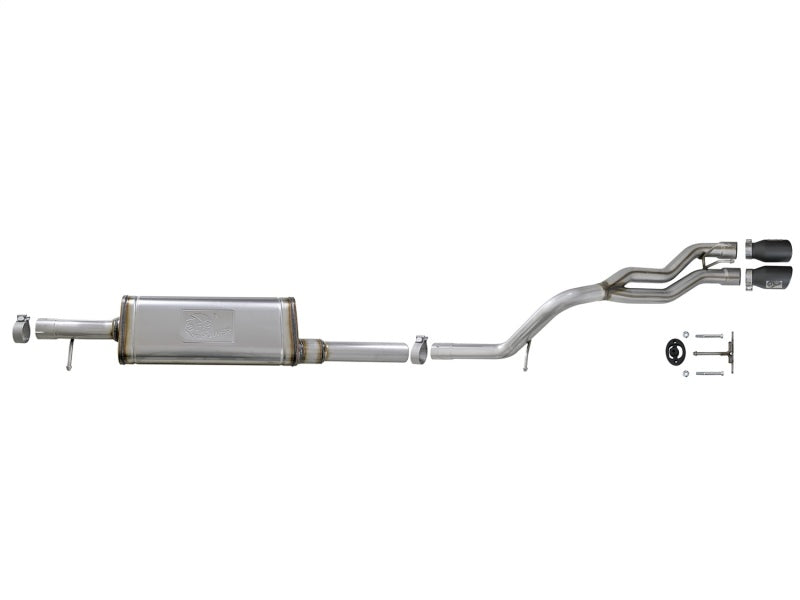 aFe Rebel Series Cat-Back 2.5in Dual Center Exit SS Exhaust w/ Black Tips 07-14 Jeep Wrangler V6 Precision R