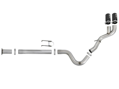 aFe Rebel XD 4in SS DPF-Back Exhaust 17-18 FOrd Diesel Trucks V8-6.7L (td) w/ Dual Black Tips Precision R