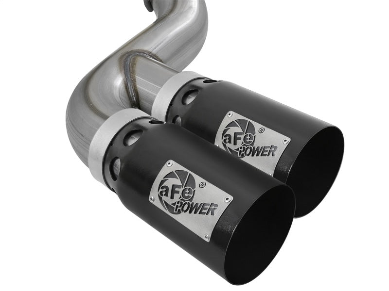 aFe Rebel XD 4in SS DPF-Back Exhaust 17-18 FOrd Diesel Trucks V8-6.7L (td) w/ Dual Black Tips Precision R