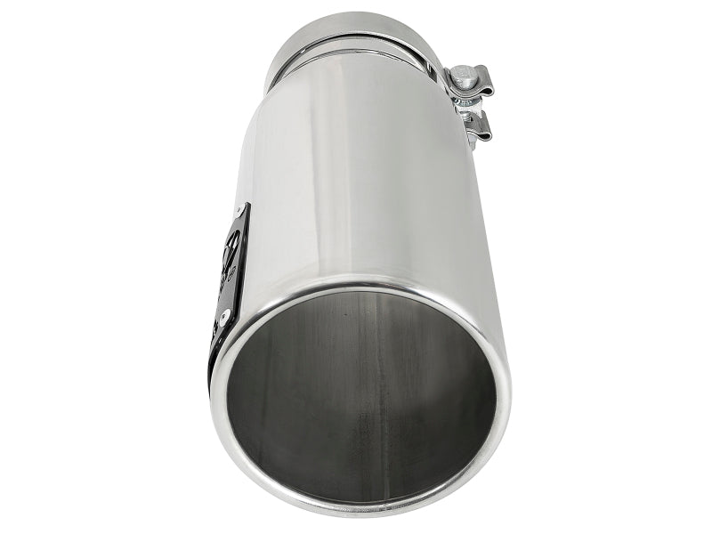 aFe SATURN 4S 4in SS Intercooled Exhaust Tip - Polished 4in In x 5in Out x 12in L Bolt-On Precision R