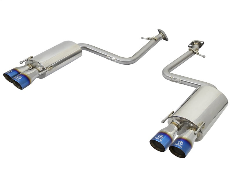 aFe Takeda 16-17 Lexus RC 200T 2.0L (t) 2in. SS Axle-Back Exhaust System w/Polished Blue Tips Precision R