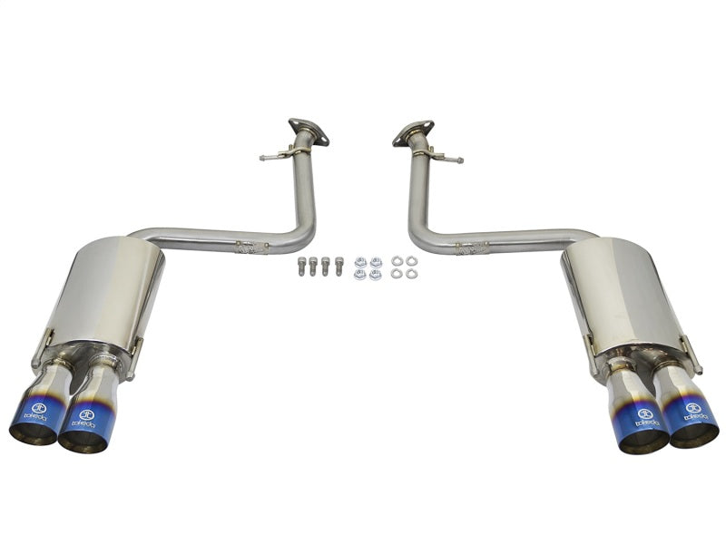 aFe Takeda 16-17 Lexus RC 200T 2.0L (t) 2in. SS Axle-Back Exhaust System w/Polished Blue Tips Precision R