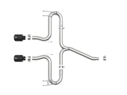 aFe Takeda 2-1/2in 304 SS Axle-Back Exhaust w/Black Tips 17-20 Honda Civic Sport L4-1.5L (t) Precision R