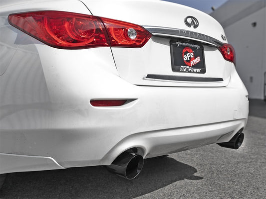 aFe Takeda 2.5in 304 SS Axle-Back Exhaust w/ Black Tips 16-18 Infiniti Q50 V6-3.0L (tt) Precision R