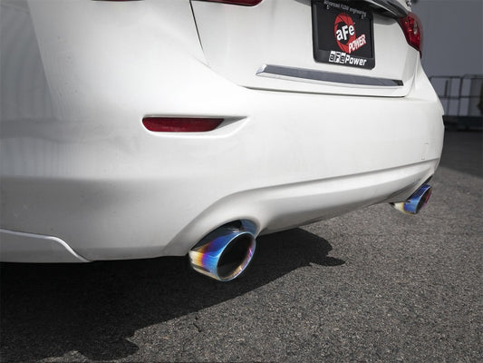 aFe Takeda 2.5in 304 SS Axle-Back Exhaust w/ Blue Flame Tips 16-18 Infiniti Q50 V6-3.0L (tt) Precision R