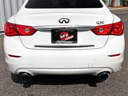 aFe Takeda 2.5in 304 SS Cat-Back Exhaust System w/ Black Tips 16-18 Infiniti Q50 V6-3.0L (tt) Precision R