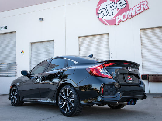 aFe Takeda 2.5in 304 SS Cat-Back Exhaust System w/ Blue Tips 17-20 Honda Civic Si Sedan I4 1.5L Precision R