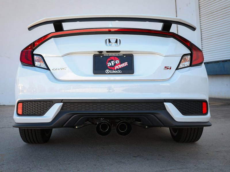 aFe Takeda 2.5in 304SS Cat-Back Exhaust System 17-20 Honda Civic SI Coupe L4-1.5L (t) - Black Tip Precision R