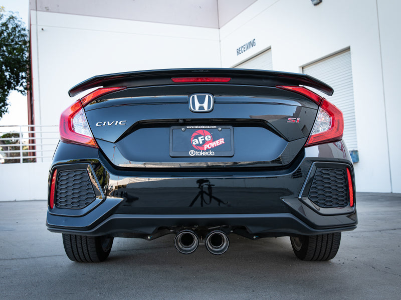 aFe Takeda 2.5in 304SS Cat-Back Exhaust System w/ Carbon Tips 17-20 Honda Civic Si Sedan I4 1.5L Precision R