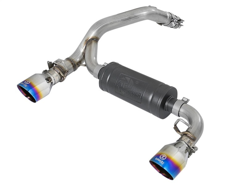 aFe Takeda 3in 304 SS Axle-Back Exhaust System w/ Blue Flame Tip 16-18 Ford Focus RS 2.3L (t) Precision R