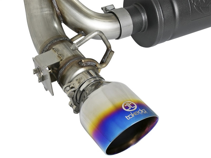 aFe Takeda 3in 304 SS Axle-Back Exhaust System w/ Blue Flame Tip 16-18 Ford Focus RS 2.3L (t) Precision R