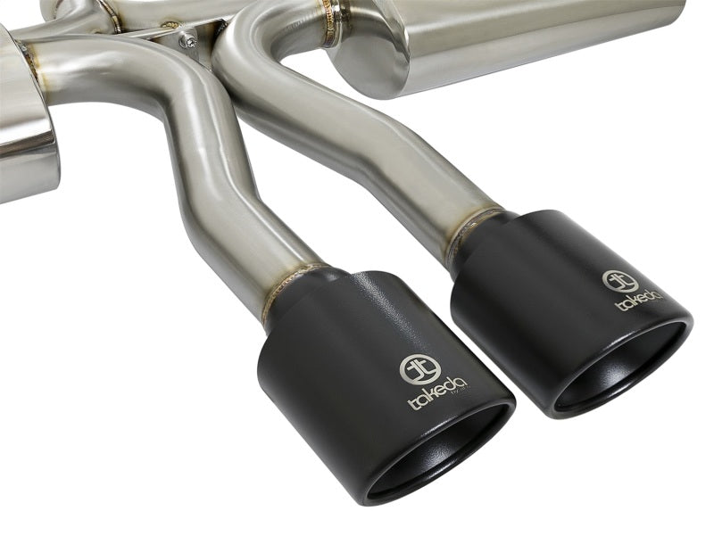 aFe Takeda 3in 304 SS Cat-Back Exhaust System w/ Black Tips 2017+ Honda Civic Si (4dr) I4 1.5L (t) Precision R