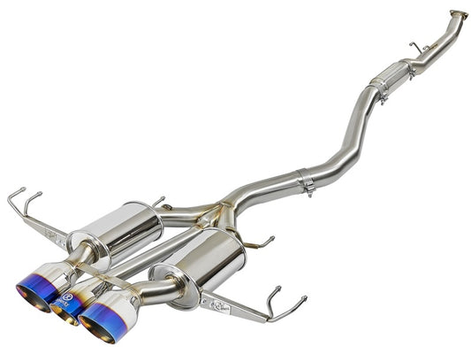 aFe Takeda 3in 304 SS Cat-Back Exhaust w/ Blue Flame Tips 2017+ Honda Civic Type R I4 2.0L (t) Precision R