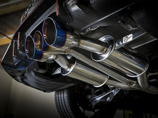 aFe Takeda 3in 304 SS Cat-Back Exhaust w/ Blue Flame Tips 2017+ Honda Civic Type R I4 2.0L (t) Precision R