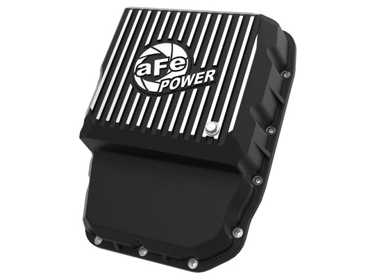 aFe Transmission Pan (Black w/ Machined Fins) 13-19 Dodge Diesel Trucks L6-6.7L (td) Precision R