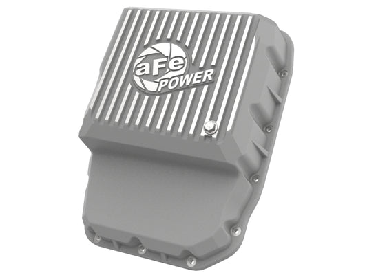 aFe Transmission Pan Raw w/ Machined Fins 13-19 Dodge Diesel Trucks L6-6.7L (td) Precision R