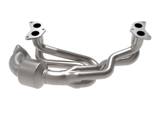 aFe Twisted Steel 304 Stainless Steel Header w/ Cat 13-19 Subaru Outback H4-2.4L Precision R