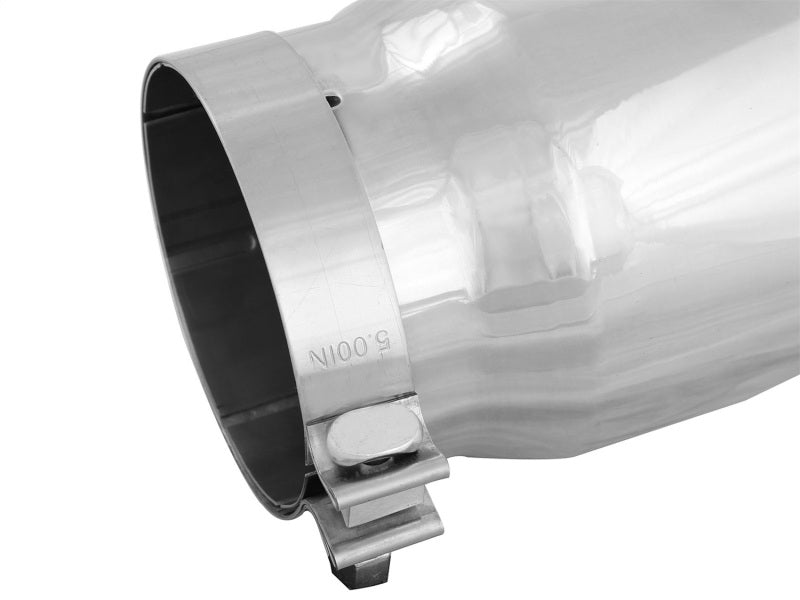 aFe Universal Bolt On Exhaust Tip Polished 5in Inlet x 6in Outlet x 12in Long Precision R