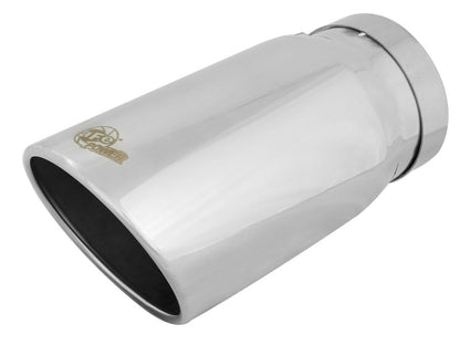 aFe Universal Bolt On Exhaust Tip Polished 5in Inlet x 6in Outlet x 12in Long Precision R