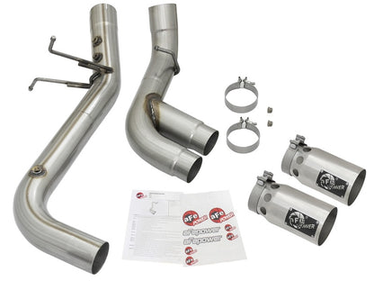 aFe Victory Series 4in 409-SS DPF-Back Exhaust w/ Dual Polished Tips 2017 GM Duramax V8-6.6L(td) L5P Precision R