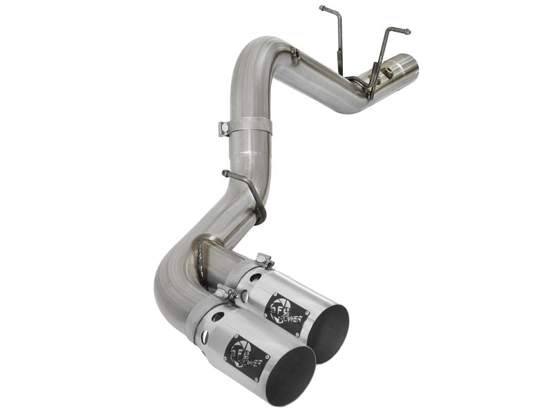 aFe Victory Series 4in 409-SS DPF-Back Exhaust w/ Dual Polished Tips 2017 GM Duramax V8-6.6L(td) L5P Precision R