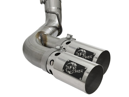 aFe Victory Series 4in 409-SS DPF-Back Exhaust w/ Dual Polished Tips 2017 GM Duramax V8-6.6L(td) L5P Precision R