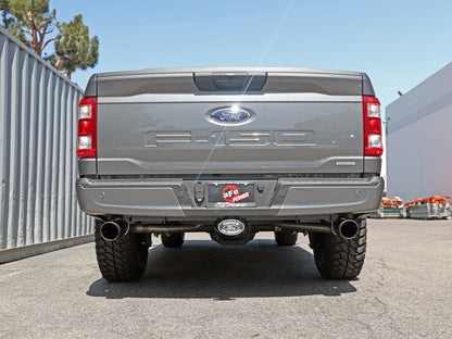 aFe Vulcan 3in 304 SS Cat-Back Exhaust 2021 Ford F-150 V6 2.7L/3.5L (tt)/V8 5.0L w/ Black Tips Precision R