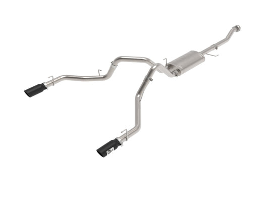 aFe Vulcan 3in 304 SS Cat-Back Exhaust 2021 Ford F-150 V6 2.7L/3.5L (tt)/V8 5.0L w/ Black Tips Precision R