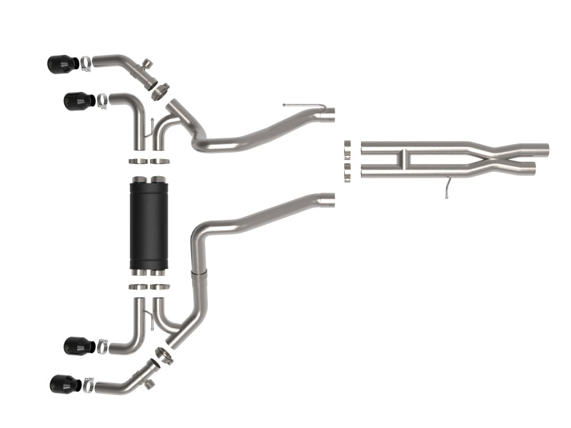 aFe Vulcan Series 2.5in 304SS Cat-Back Exhaust 2021+ Jeep Wrangler 392 6.4L w/ Black Tips Precision R