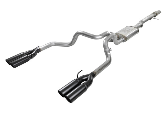 aFe Vulcan Series 4-3in 304SS Exhaust Cat-Back w/ Blk Tips 2019 GM Silverado/Sierra 1500 V8-6.2L Precision R