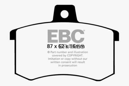 EBC 91-95 Alfa Romeo 164 2.0 Turbo Ultimax2 Rear Brake Pads