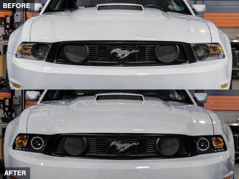 Raxiom 10-12 Ford Mustang w/ Headlights CCFL Halo Projector Headlights- Black Housing (Clear Lens)