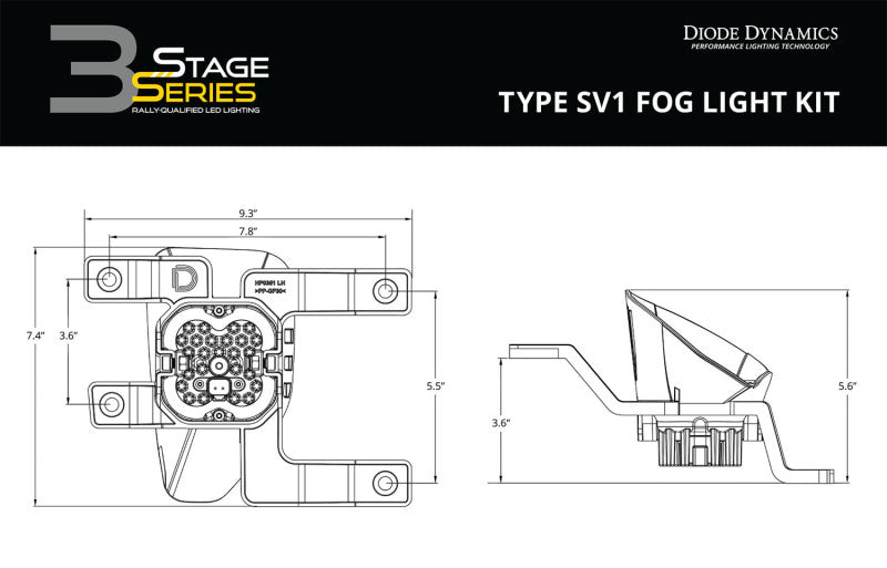 Diode Dynamics SS3 Pro Type SV1 Kit ABL - Yellow SAE Fog