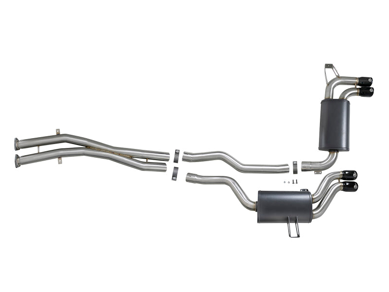 aFe MACH ForceXP 2.5 IN 304 Stainless Steel Cat-Back Exhaust System w/ Black Tips 01-06 BMW M3 (E46)