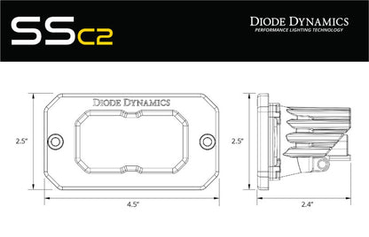 Diode Dynamics Stage Series 2in LED Pod Sport - Yellow Combo Flush ABL (Pair)