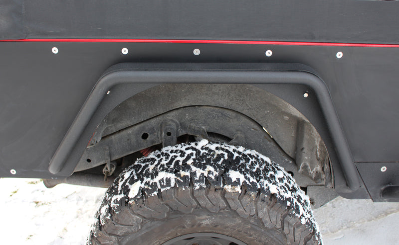 Fishbone Offroad 97-06 Jeep Wrangler TJ Steel Tube Fenders Front 3In Flare - Blk Textured Powdercoat