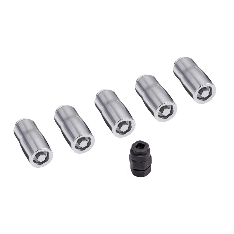 Rugged Ridge Wheel Lock Nut Set 5 Nuts w/Key Chrome M14-1.5