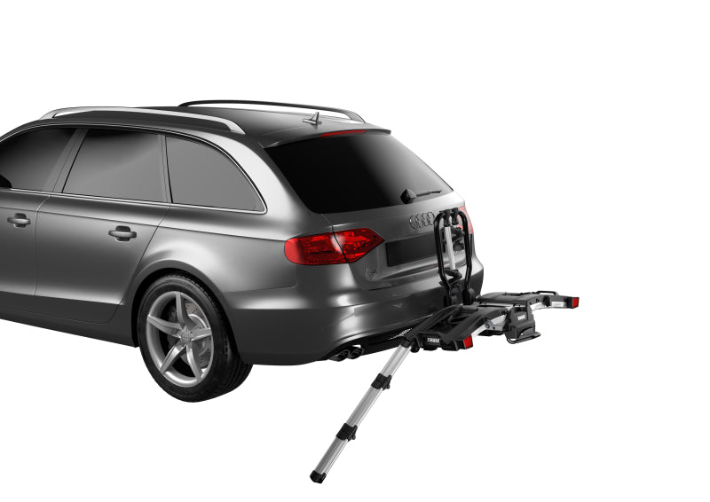 Thule EasyFold XT 2 - Fully Foldable Platform Hitch Bike Rack (Up to 2 Bikes) - Black/Silver