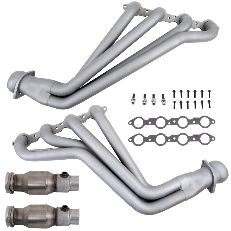 BBK 10-15 Camaro LS3 L99 Long Tube Exhaust Headers With Converters - 1-3/4 Chrome