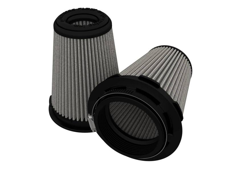 aFe MagnumFLOW Pro DRY S Air Filter 3-1/2in F x 5in B x 3-1/2in T x 6in H (Pair) - Precision R