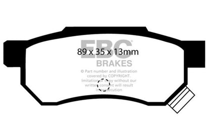 EBC 92-94 Acura Integra 1.7 Vtec Redstuff Rear Brake Pads